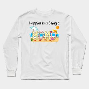 Happiness Is Being A Momo Summer Beach Happy Mother's Long Sleeve T-Shirt